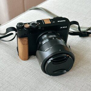 📸 Fujifilm XE4 Wooden Grip + Universal Wooden Shutter Button + Hot Shoe Cover